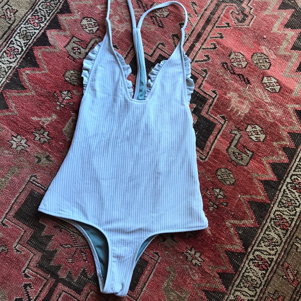Made by Dawn petal one piece in sea foam blue